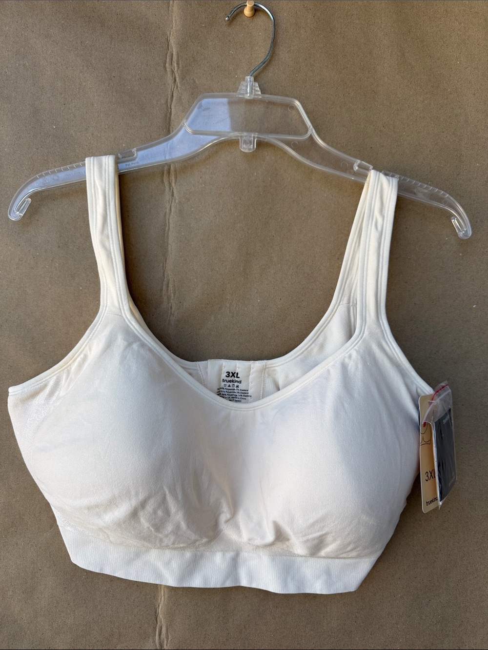 TRUEKIND Women’s Seamless Comfort Soft-Cup Bra - White, 3XL